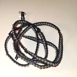 Victoria Emerson black leather wrap bracelet